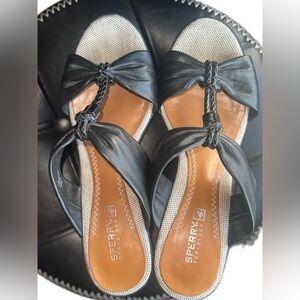 Sperry Women’s Top-Sider Shoreham Wedge Sandals – Black – Size 7M